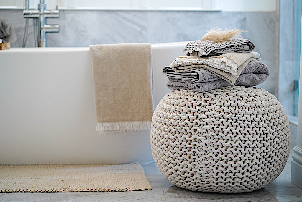 casaluna flat weave bath towel